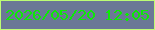 文字の大きさ：1、枠の色：bdfd74、背景の色：6b7896、文字の色：0dea05 無料ブログパーツのブログ時計