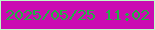 文字の大きさ：4、枠の色：bdfdc7、背景の色：ca0bb2、文字の色：23ae44 無料ブログパーツのブログ時計