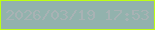 文字の大きさ：5、枠の色：bdfe14、背景の色：92b2ad、文字の色：a8b2b4 無料ブログパーツのブログ時計