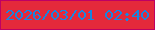 文字の大きさ：2、枠の色：be0064、背景の色：e4293b、文字の色：1786e1 無料ブログパーツのブログ時計