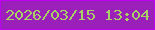 文字の大きさ：1、枠の色：be00f1、背景の色：9b20ba、文字の色：a8d067 無料ブログパーツのブログ時計