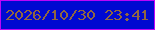 文字の大きさ：1、枠の色：be04f9、背景の色：0109d1、文字の色：906641 無料ブログパーツのブログ時計