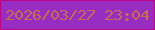 文字の大きさ：4、枠の色：be0584、背景の色：972ec1、文字の色：c96e4c 無料ブログパーツのブログ時計