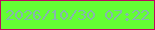 文字の大きさ：3、枠の色：be085e、背景の色：64fe34、文字の色：86b6ad 無料ブログパーツのブログ時計