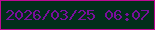 文字の大きさ：2、枠の色：be0993、背景の色：022e1a、文字の色：790f9c 無料ブログパーツのブログ時計