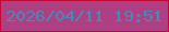 文字の大きさ：5、枠の色：be0a3b、背景の色：ae3f82、文字の色：4989b5 無料ブログパーツのブログ時計