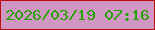 文字の大きさ：3、枠の色：be0c0a、背景の色：cf97c1、文字の色：25a202 無料ブログパーツのブログ時計