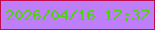 文字の大きさ：5、枠の色：be0d4c、背景の色：bd7ef8、文字の色：4cd504 無料ブログパーツのブログ時計