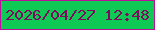 文字の大きさ：5、枠の色：be0e9c、背景の色：0eca55、文字の色：7e095e 無料ブログパーツのブログ時計