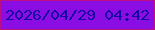 文字の大きさ：5、枠の色：be0f85、背景の色：8a0de4、文字の色：1708a1 無料ブログパーツのブログ時計