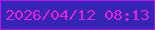 文字の大きさ：3、枠の色：be11f3、背景の色：3227b5、文字の色：ed20d9 無料ブログパーツのブログ時計