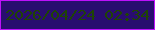 文字の大きさ：4、枠の色：be11fb、背景の色：290d6f、文字の色：1f4404 無料ブログパーツのブログ時計