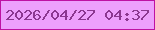 文字の大きさ：5、枠の色：be12a3、背景の色：eda0fc、文字の色：8b3790 無料ブログパーツのブログ時計