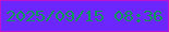 文字の大きさ：1、枠の色：be12d3、背景の色：6c27fe、文字の色：0e965c 無料ブログパーツのブログ時計