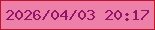 文字の大きさ：5、枠の色：be152c、背景の色：ec80a9、文字の色：951468 無料ブログパーツのブログ時計