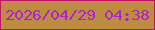 文字の大きさ：1、枠の色：be1666、背景の色：bc8d3e、文字の色：af1fd6 無料ブログパーツのブログ時計