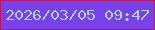 文字の大きさ：5、枠の色：be1860、背景の色：7841e9、文字の色：acd4be 無料ブログパーツのブログ時計