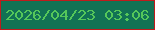 文字の大きさ：3、枠の色：be1b1c、背景の色：117254、文字の色：55c75a 無料ブログパーツのブログ時計