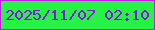 文字の大きさ：4、枠の色：be1ce3、背景の色：26f444、文字の色：8613e1 無料ブログパーツのブログ時計