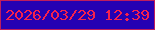文字の大きさ：1、枠の色：be1d5d、背景の色：2501b3、文字の色：f6214d 無料ブログパーツのブログ時計
