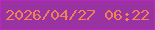 文字の大きさ：4、枠の色：be24c5、背景の色：9a33a2、文字の色：f18154 無料ブログパーツのブログ時計