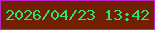 文字の大きさ：5、枠の色：be24cd、背景の色：731f04、文字の色：2fe073 無料ブログパーツのブログ時計