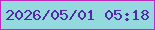 文字の大きさ：1、枠の色：be2abc、背景の色：94d9dd、文字の色：5228a6 無料ブログパーツのブログ時計