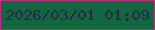 文字の大きさ：2、枠の色：be2c7e、背景の色：10683f、文字の色：2f2352 無料ブログパーツのブログ時計