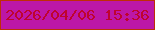 文字の大きさ：5、枠の色：be2e06、背景の色：bc17a7、文字の色：bf032f 無料ブログパーツのブログ時計