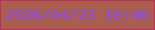 文字の大きさ：4、枠の色：be2e61、背景の色：a95e4e、文字の色：8b4bf7 無料ブログパーツのブログ時計