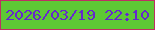 文字の大きさ：5、枠の色：be2f63、背景の色：5ec835、文字の色：6627ce 無料ブログパーツのブログ時計