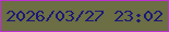 文字の大きさ：4、枠の色：be30cf、背景の色：6c6e44、文字の色：1a1977 無料ブログパーツのブログ時計