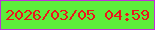 文字の大きさ：2、枠の色：be30da、背景の色：5ded3b、文字の色：ed141c 無料ブログパーツのブログ時計