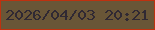 文字の大きさ：5、枠の色：be310f、背景の色：695637、文字の色：302933 無料ブログパーツのブログ時計