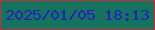 文字の大きさ：5、枠の色：be3137、背景の色：15735f、文字の色：2423b6 無料ブログパーツのブログ時計