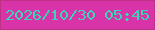 文字の大きさ：2、枠の色：be3185、背景の色：d933aa、文字の色：3ad5b2 無料ブログパーツのブログ時計