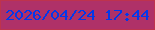 文字の大きさ：2、枠の色：be334d、背景の色：af3168、文字の色：0338ea 無料ブログパーツのブログ時計