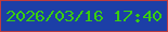 文字の大きさ：3、枠の色：be3b3f、背景の色：1c3fa7、文字の色：39ce0f 無料ブログパーツのブログ時計