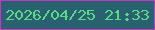 文字の大きさ：2、枠の色：be3cbe、背景の色：2a6170、文字の色：59da87 無料ブログパーツのブログ時計
