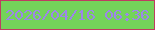 文字の大きさ：1、枠の色：be3d61、背景の色：74d35a、文字の色：9d86e9 無料ブログパーツのブログ時計