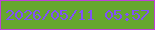文字の大きさ：5、枠の色：be41d9、背景の色：66a72f、文字の色：8150fa 無料ブログパーツのブログ時計