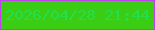 文字の大きさ：5、枠の色：be41ec、背景の色：3bcd13、文字の色：24df4d 無料ブログパーツのブログ時計