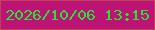文字の大きさ：5、枠の色：be4257、背景の色：bc1375、文字の色：27e336 無料ブログパーツのブログ時計
