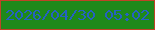 文字の大きさ：4、枠の色：be4326、背景の色：1e891a、文字の色：2561c2 無料ブログパーツのブログ時計