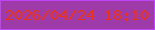 文字の大きさ：2、枠の色：be44f8、背景の色：9f3ba8、文字の色：e9331a 無料ブログパーツのブログ時計