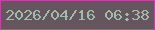 文字の大きさ：2、枠の色：be47a0、背景の色：65555f、文字の色：a1bba9 無料ブログパーツのブログ時計
