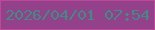 文字の大きさ：4、枠の色：be4897、背景の色：94418c、文字の色：408c83 無料ブログパーツのブログ時計