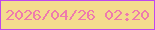 文字の大きさ：3、枠の色：be48ef、背景の色：f4dc8e、文字の色：ee7bad 無料ブログパーツのブログ時計