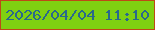 文字の大きさ：3、枠の色：be4916、背景の色：7fd011、文字の色：29688c 無料ブログパーツのブログ時計