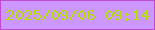 文字の大きさ：1、枠の色：be49d3、背景の色：cd98fe、文字の色：b6e000 無料ブログパーツのブログ時計